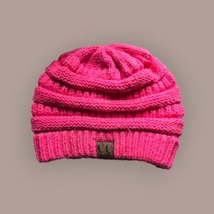 C.C Ladies Bright Pink Knit Hat